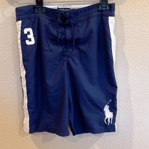 Polo Ralph Lauren Youth Boys Navy Blue Big Horse Swim Trunk Size: 10/12 (M)